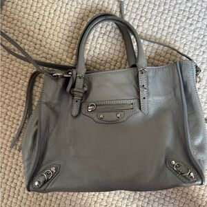 Gray Leather Women's Handbag